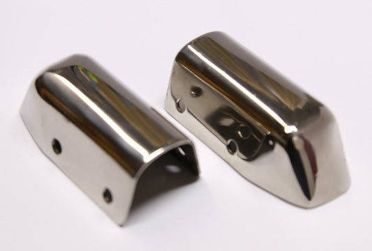 Bow Caps, Stainless Steel, pair